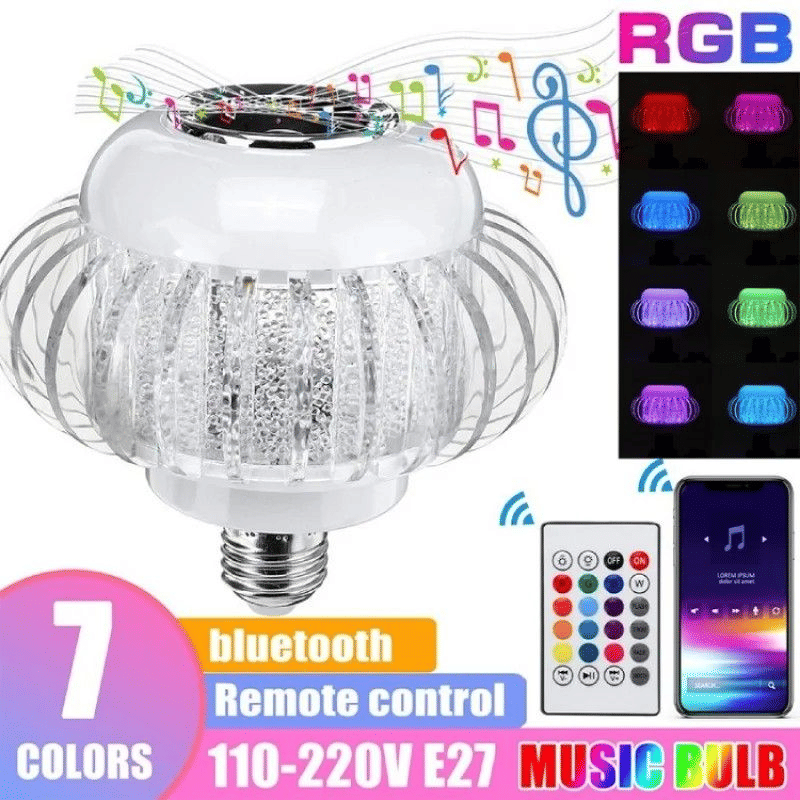 E27 RGB Bluetooth Music LED Light Bulb With Remote Control