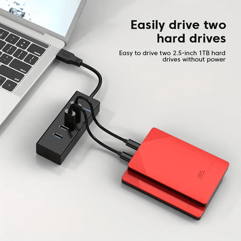 Versatile High-Speed 4-Port USB 3.0 Hub with Charging for Devices