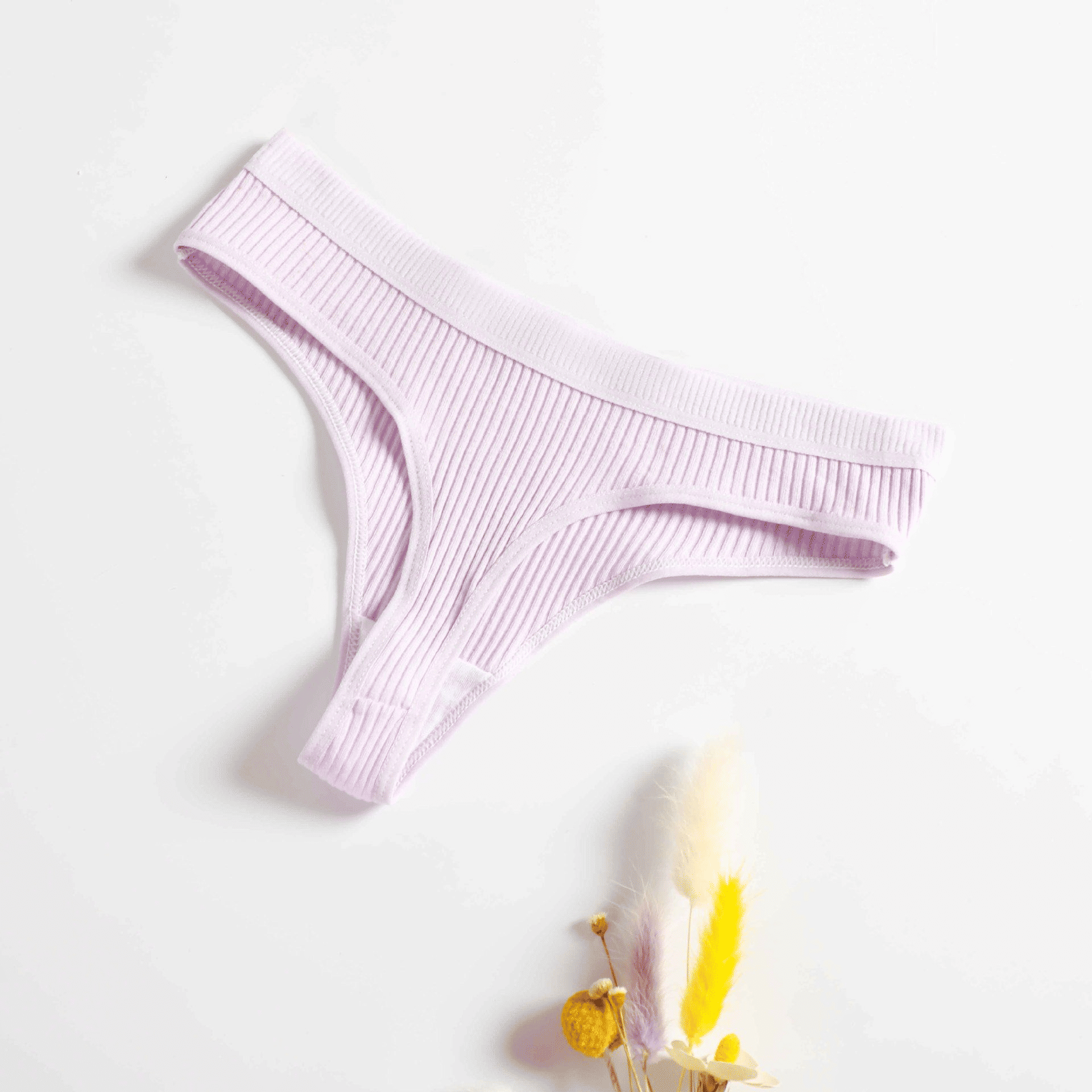 6-Pack Women's Seamless Ribbed Sports Panties: Breathable Cotton Blend Underwear