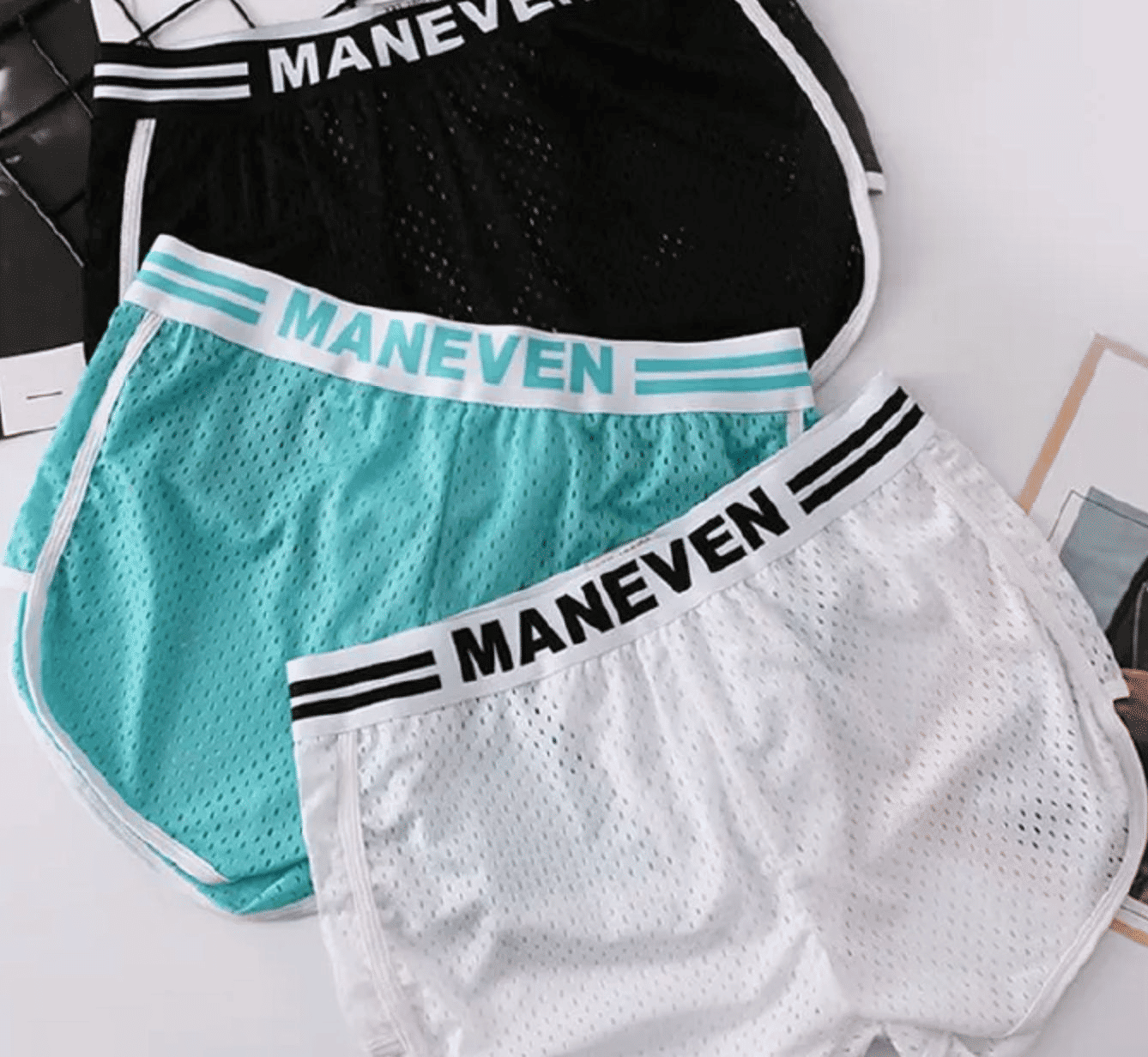 3-Pack Men's Mesh Breathable Boxer Briefs - Soft, Quick-Dry, Comfortable Polyester Fabric