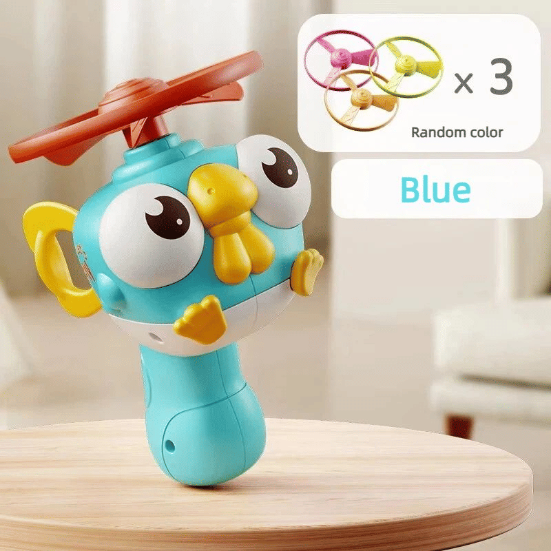 Bamboo Dragonfly Flying Saucer Launch Toy for Kids Outdoor Games