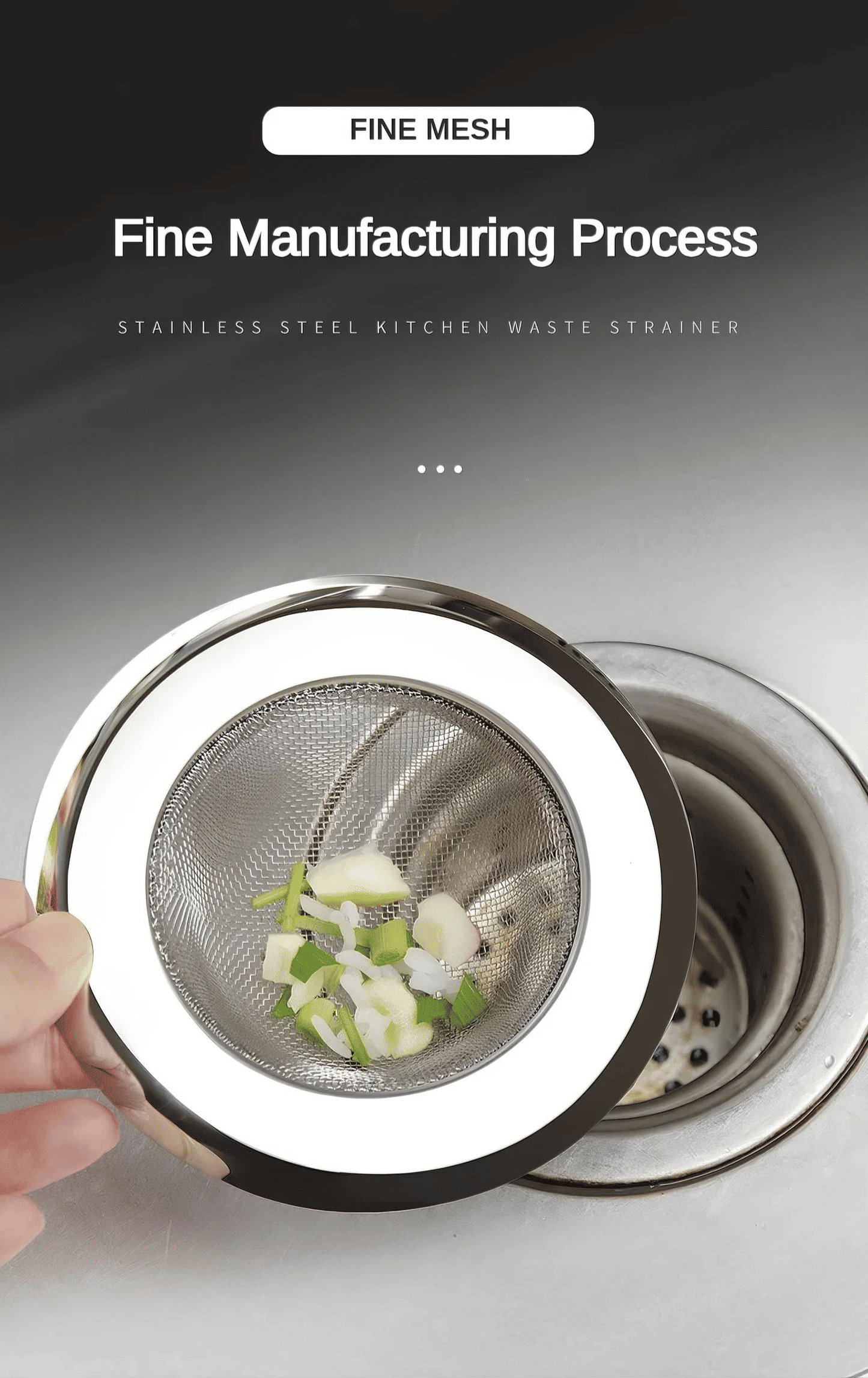 Premium Stainless Steel Sink Strainer Filter, 2-Pack Durable Kitchen Drain Stopper