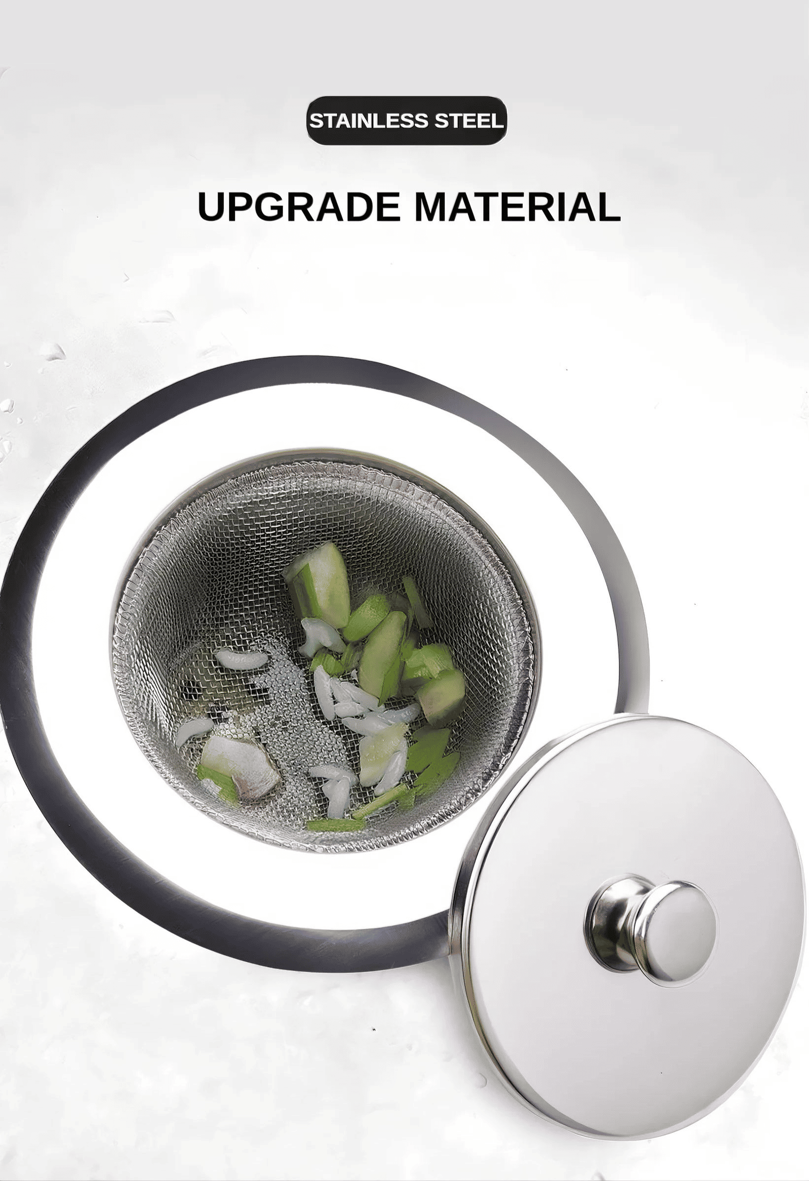 Premium Stainless Steel Sink Strainer Filter, 2-Pack Durable Kitchen Drain Stopper