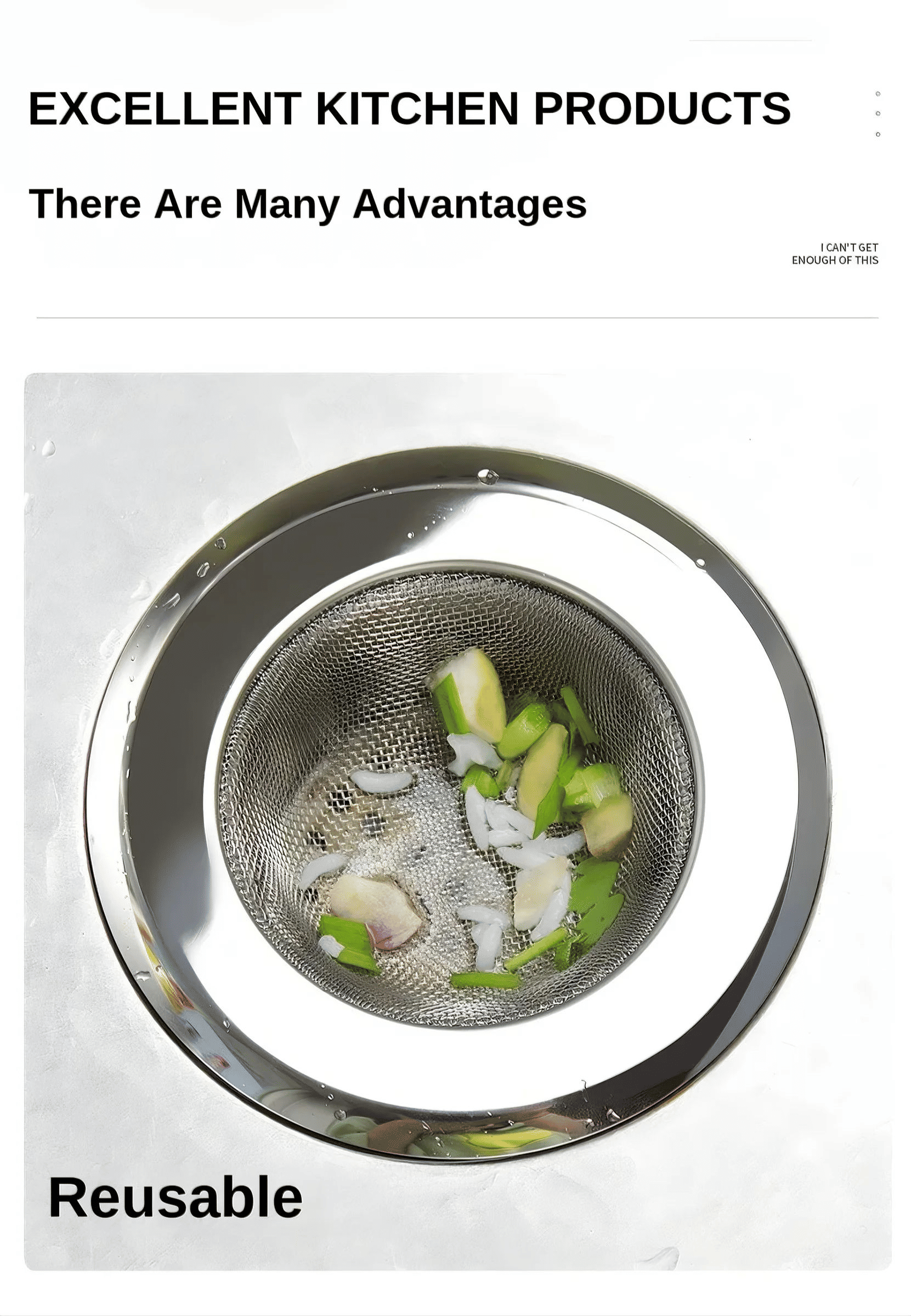 Premium Stainless Steel Sink Strainer Filter, 2-Pack Durable Kitchen Drain Stopper