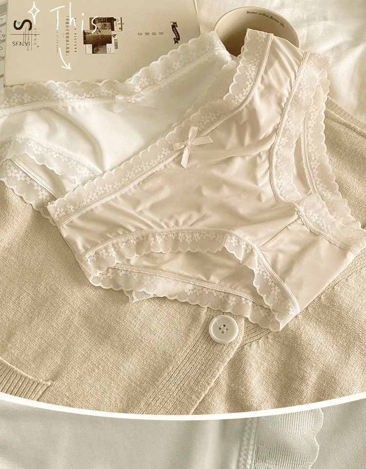 SENYI 7-Pack Ice Silk Seamless Breathable Quick-Dry Low-Waist Lace Panties