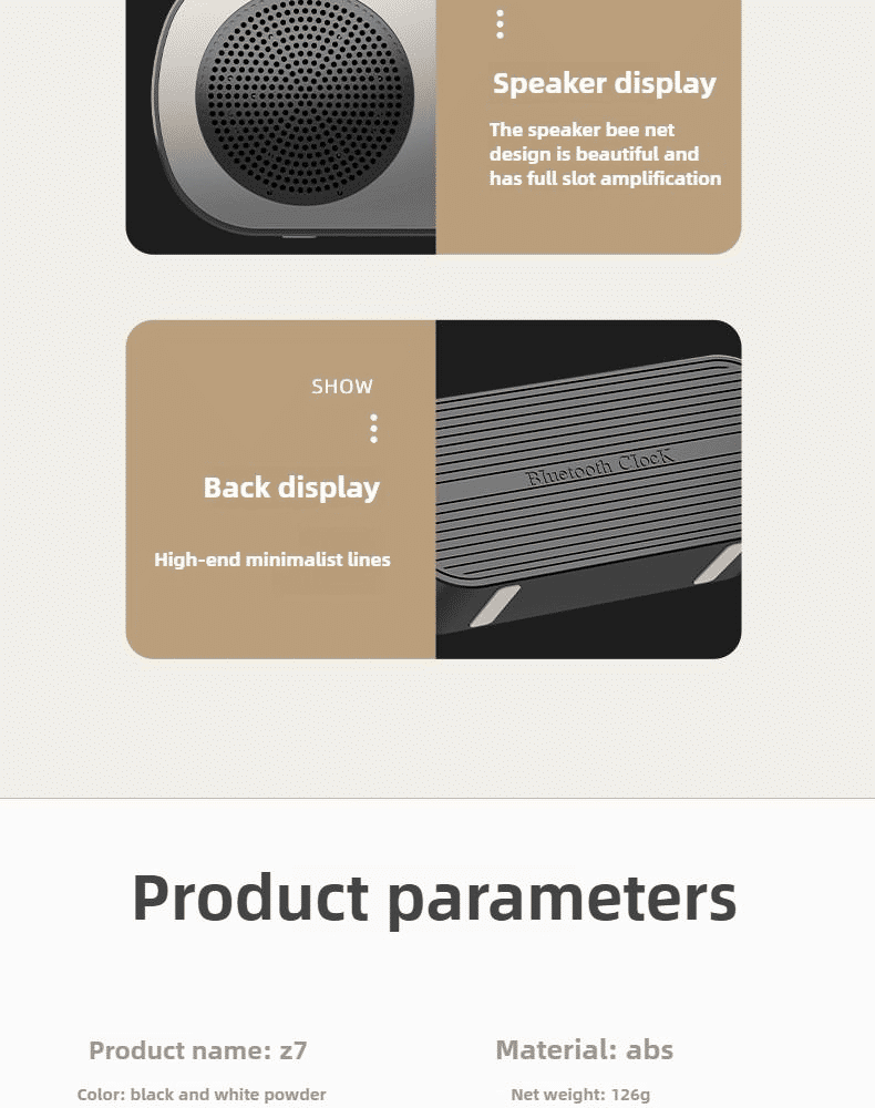 Premium Multifunctional Mirror Bluetooth Speaker, Digital Clock, High Volume, Smart Portable Audio