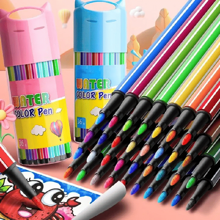 Watercolor Pen Drawing Set for Kids Non-toxic Washable 36 Colors