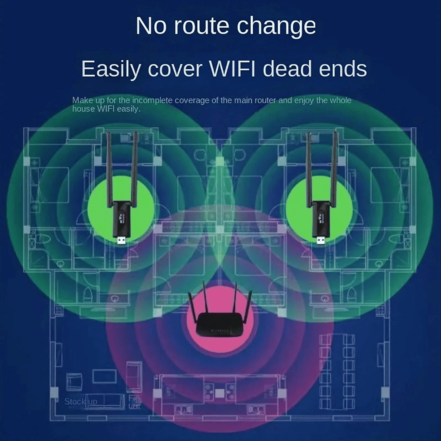 USB 2.4G 300Mbps Wireless WiFi Repeater Extender for Home Network Boost