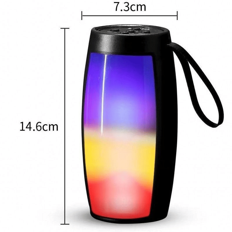 Portable Bluetooth Speaker with LED Light, Wireless Audio for Phone Tablet
