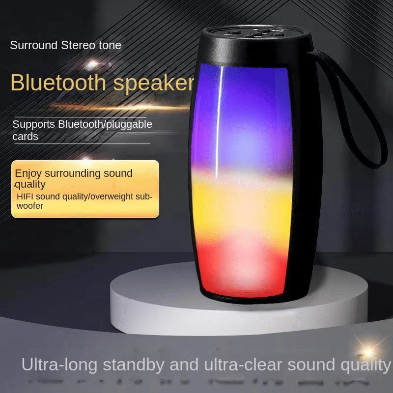 Portable Bluetooth Speaker with LED Light, Wireless Audio for Phone Tablet