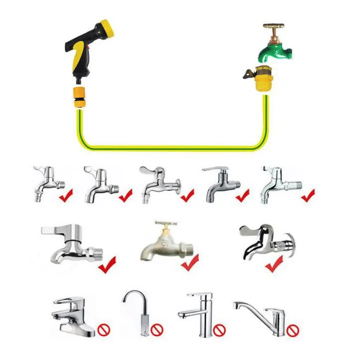 Universal Faucet Hose Pipe Connector 1/2 3/4 Inch Quick Joiner Garden Fitting