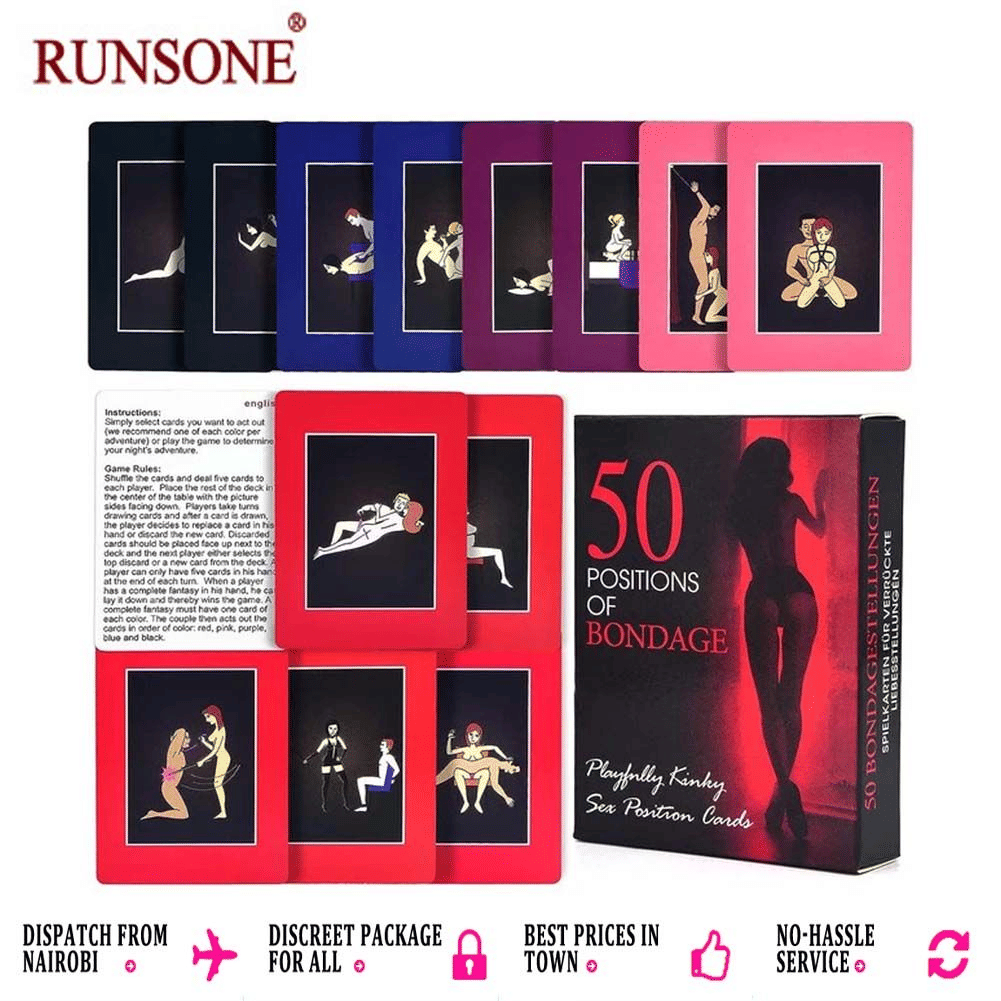 50 Fantasy Bondage Positions Couple Game Cards for Adult Intimate Fun