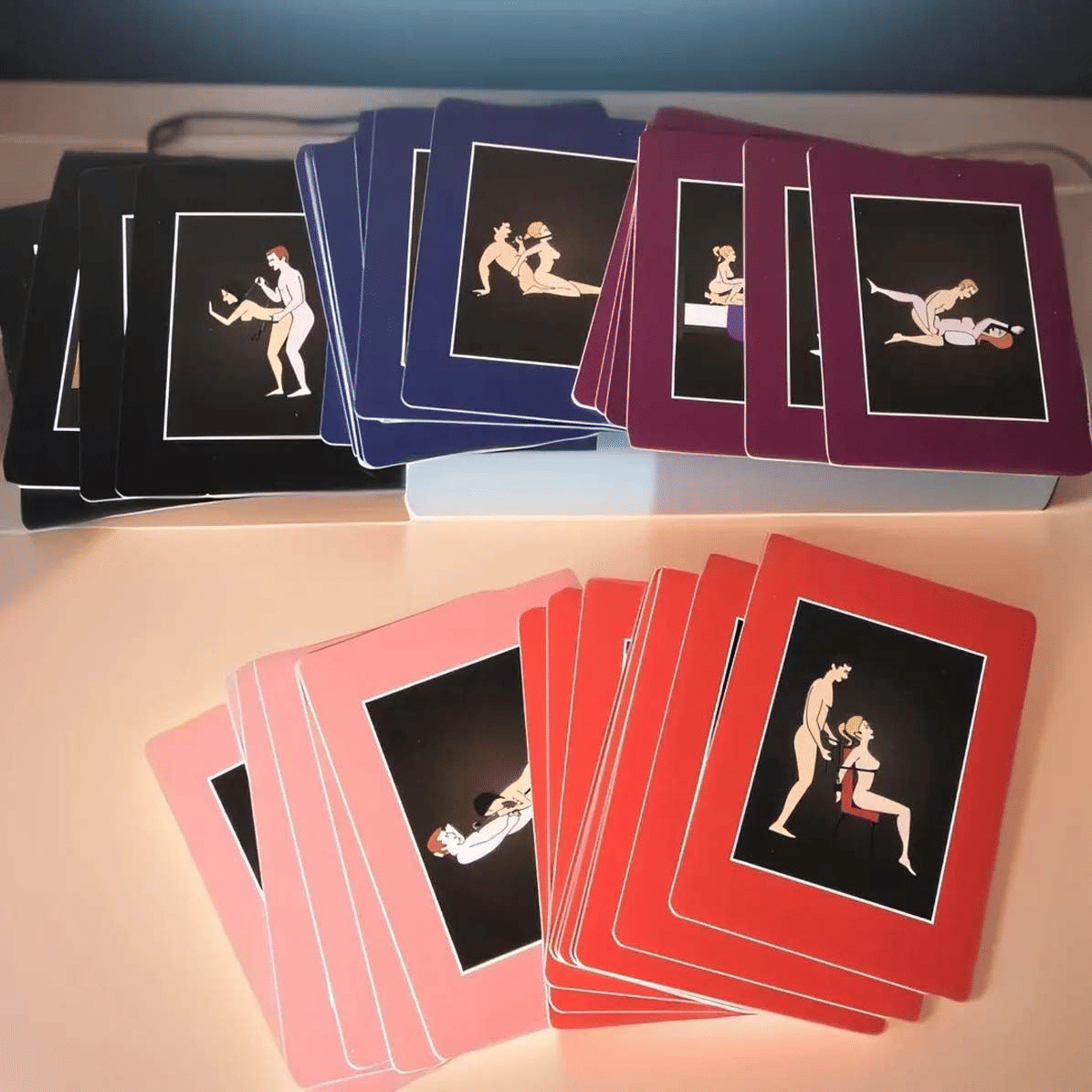 50 Fantasy Bondage Positions Couple Game Cards for Adult Intimate Fun