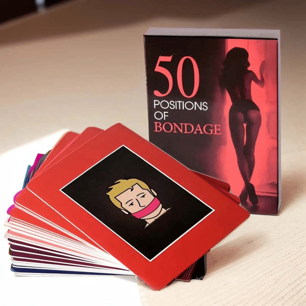 50 Fantasy Bondage Positions Couple Game Cards for Adult Intimate Fun