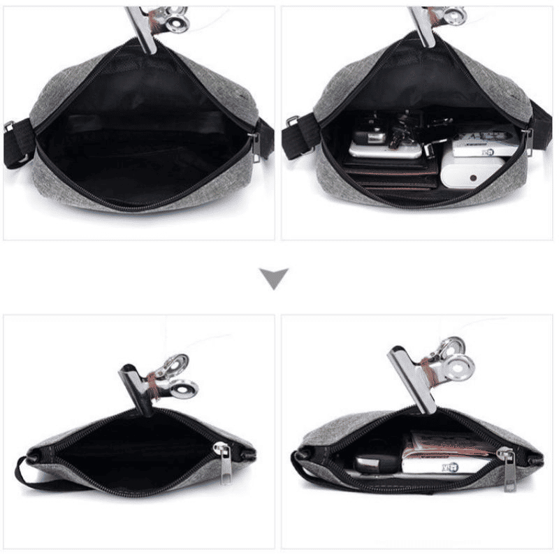 3-Piece Men's Anti-Theft USB Laptop Backpack Set, School Bookbag & Travel Bag