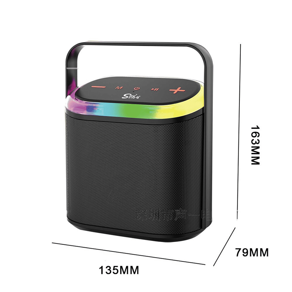 Portable 10W Bluetooth Speaker, Deep Bass, RGB Light Show, TWS Pairing, IPX5