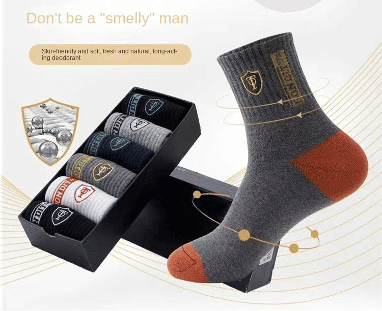 5 Pairs Men's Light Cushion Crew Work Athletic Running Boot Socks