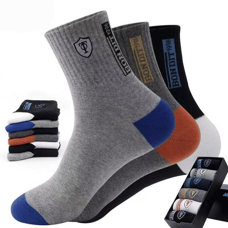 5 Pairs Men's Performance Crew Work Socks: Light Cushion, Athletic, Running, Durable
