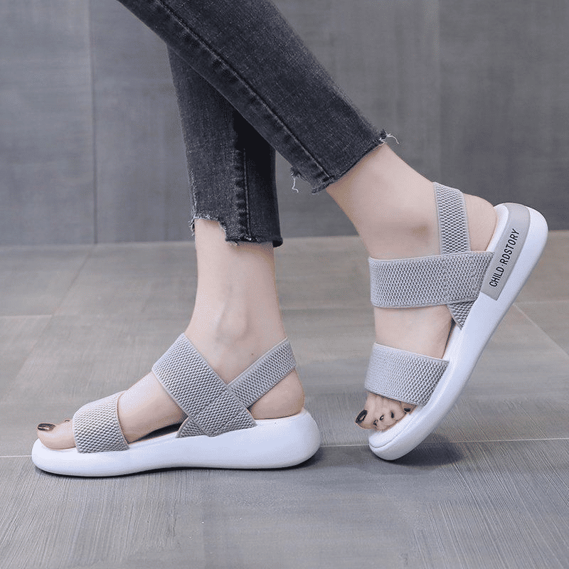 ASSKLO Women's Soft Sole Elastic Band Sport Sandals - Korean Style