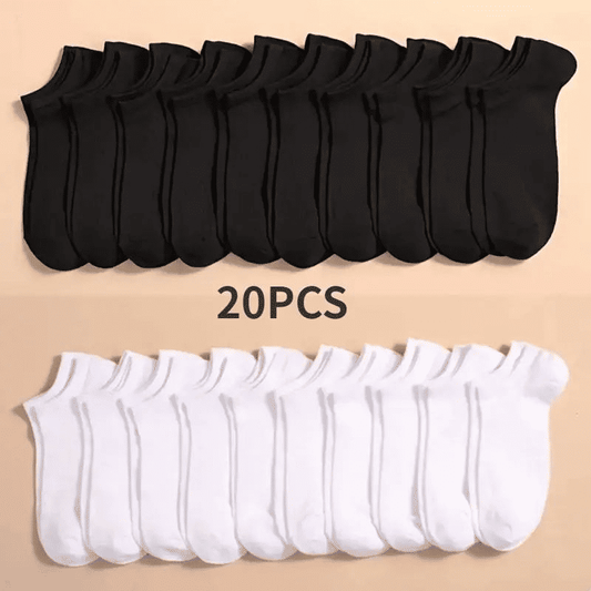10 Pairs Unisex No-Show Ankle Socks: Breathable, Anti-Odor Comfort Fit