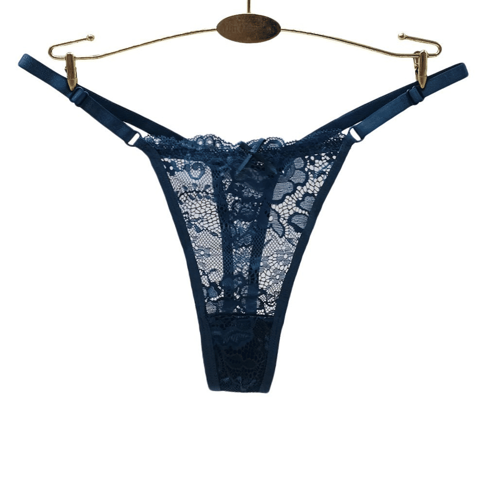 Thor Women's 4-Pack Low-Rise Thong Panties - Invisible, Soft Nylon Lace Briefs