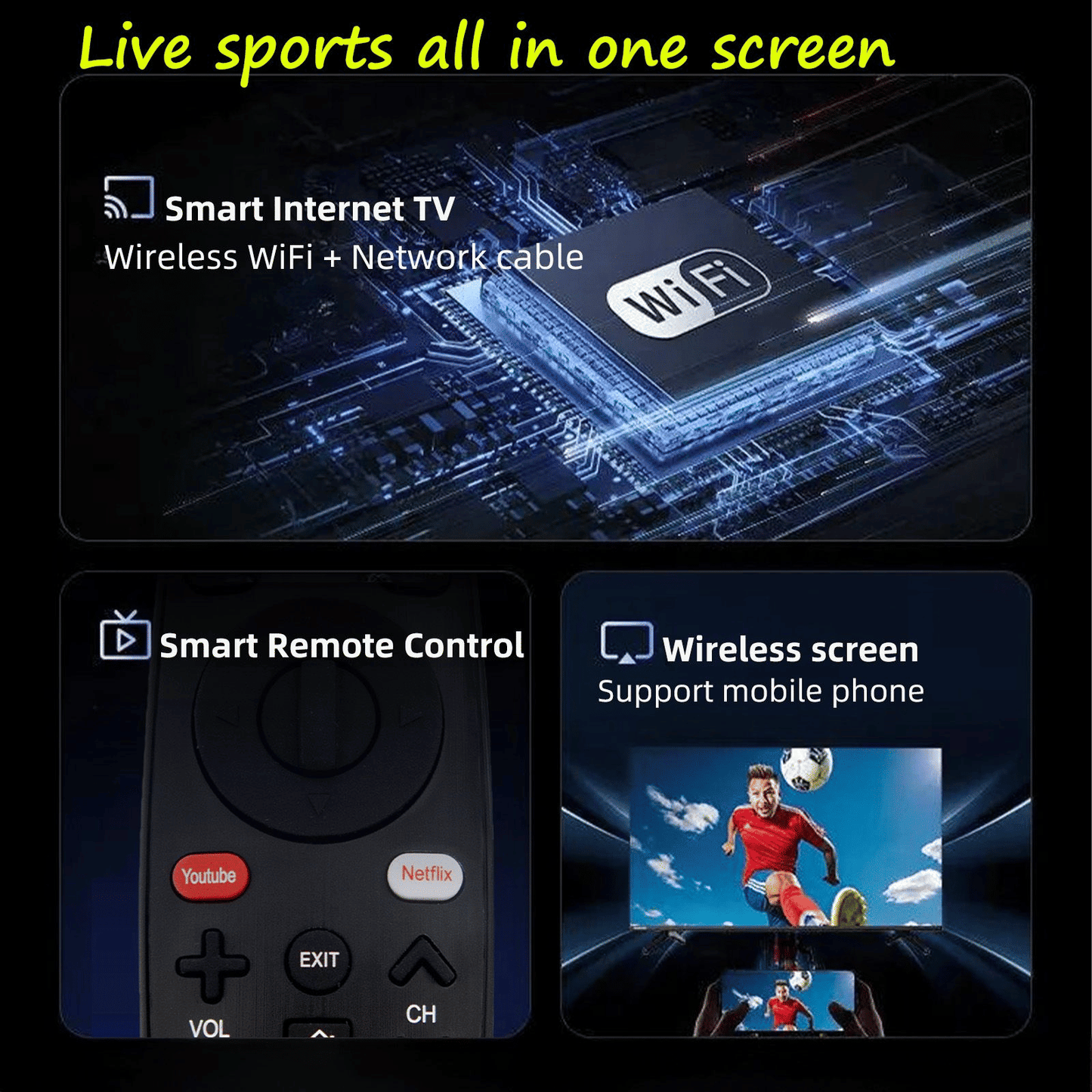 Vitron 32-inch Frameless Smart HD Android 11 TV with Netflix Bluetooth DVB-T2