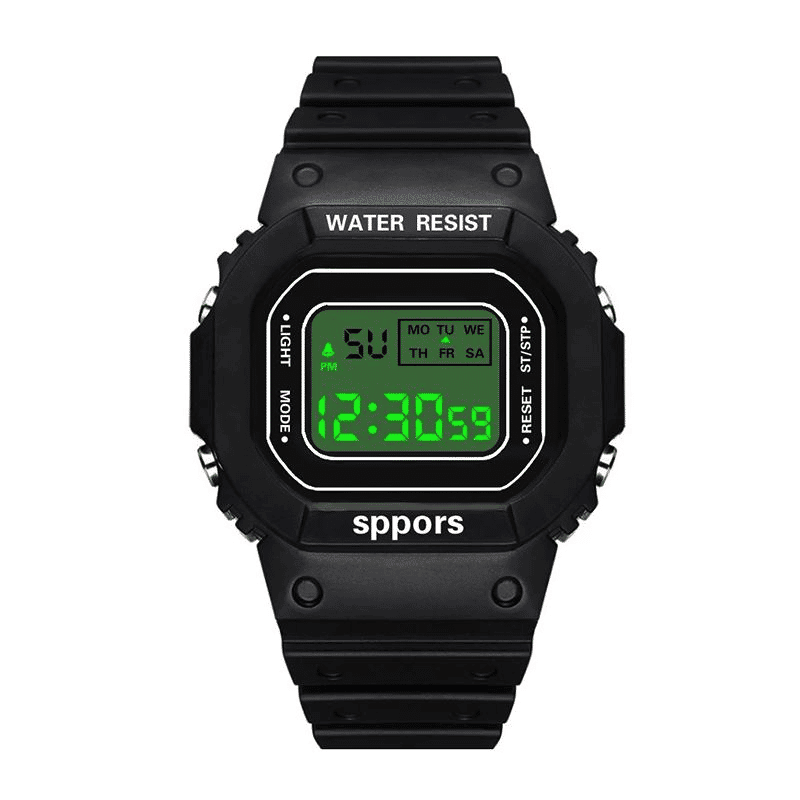 Durable Square Digital LED Electronic Sport Watch for All Ages