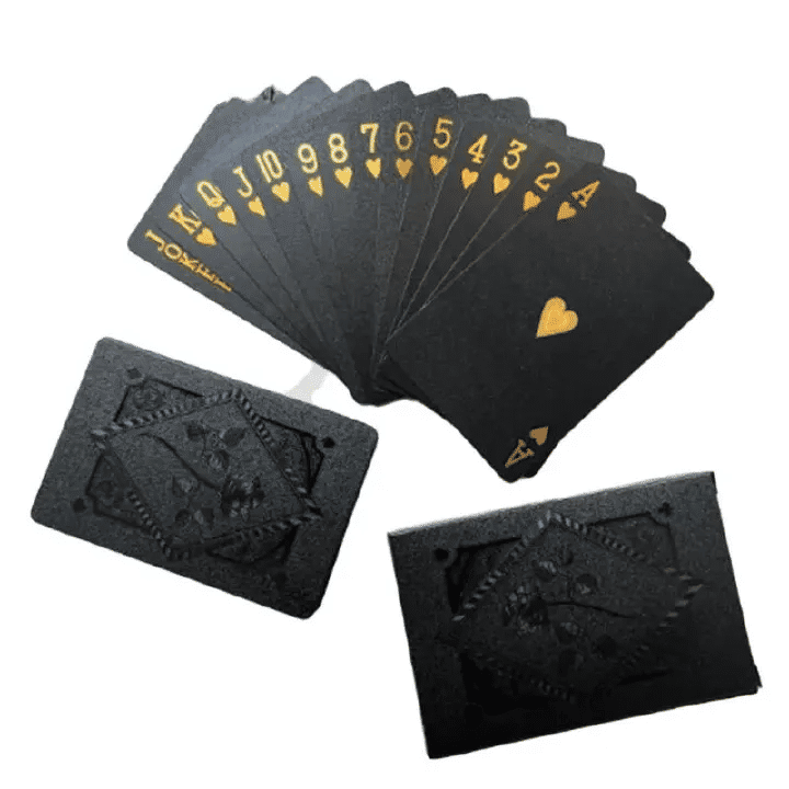 Black Gold Waterproof Playing Cards Poker Set with Case