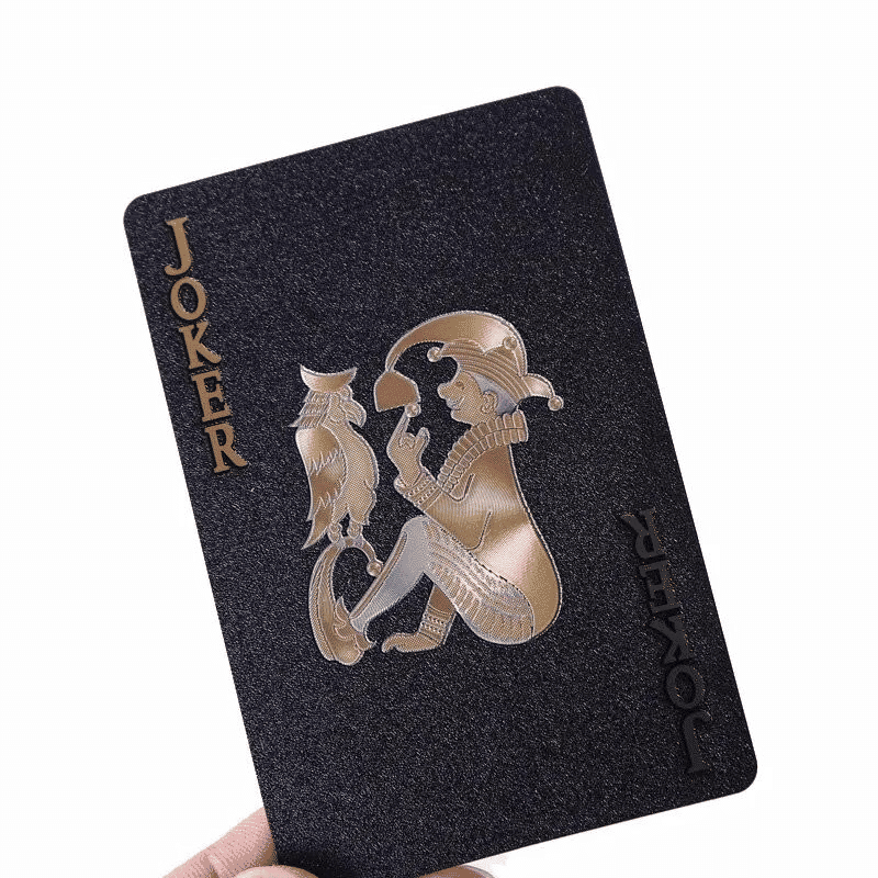 Black Gold Waterproof Playing Cards Poker Set with Case