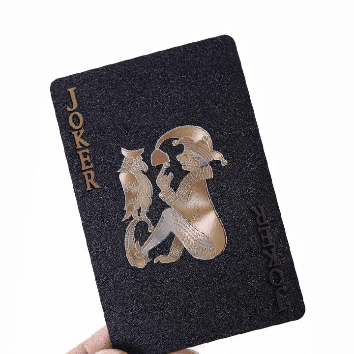 Black Gold Waterproof Playing Cards Poker Set with Case