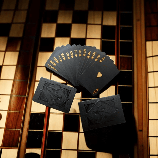 Black Gold Waterproof Playing Cards Poker Set with Case