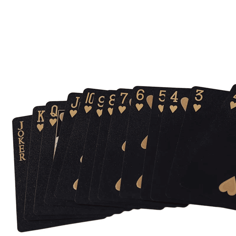 Black Gold Waterproof Playing Cards Poker Set with Case