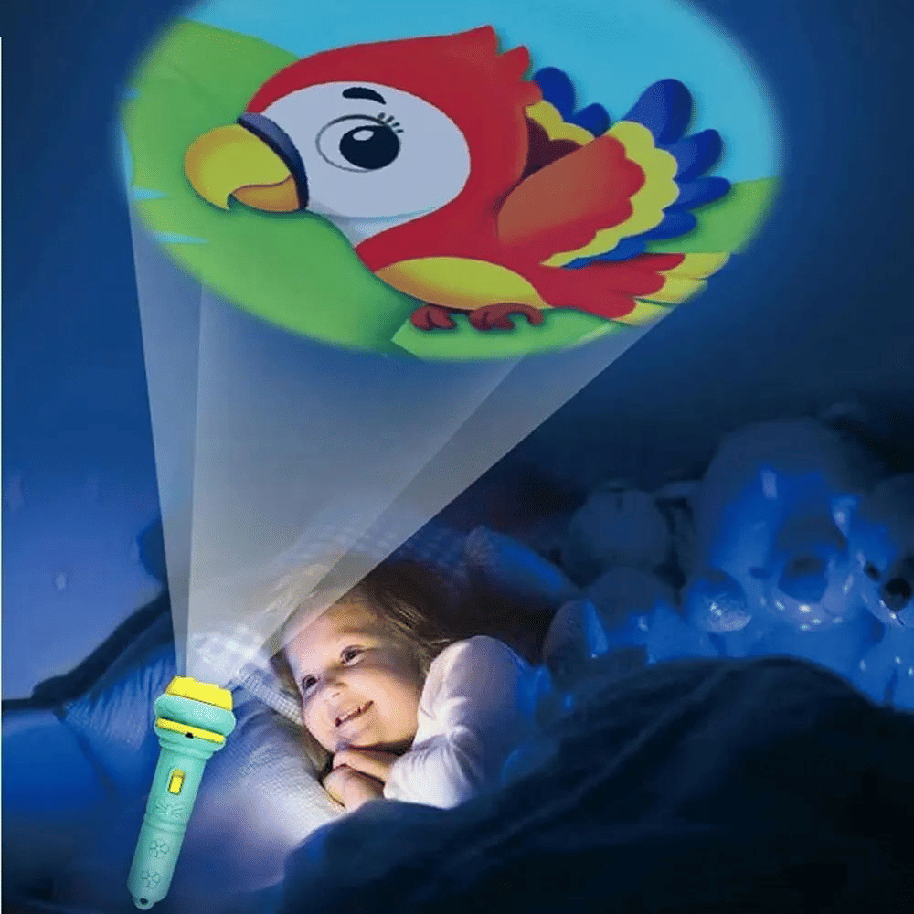 Generic Cartoon Projection Flashlight 80 Patterns Kids Projector Toy