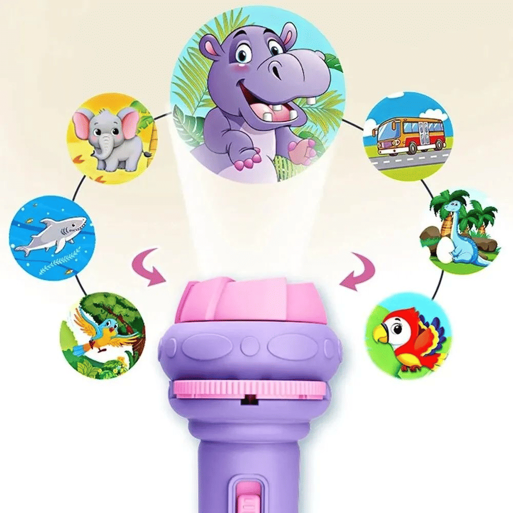 Generic Cartoon Projection Flashlight 80 Patterns Kids Projector Toy