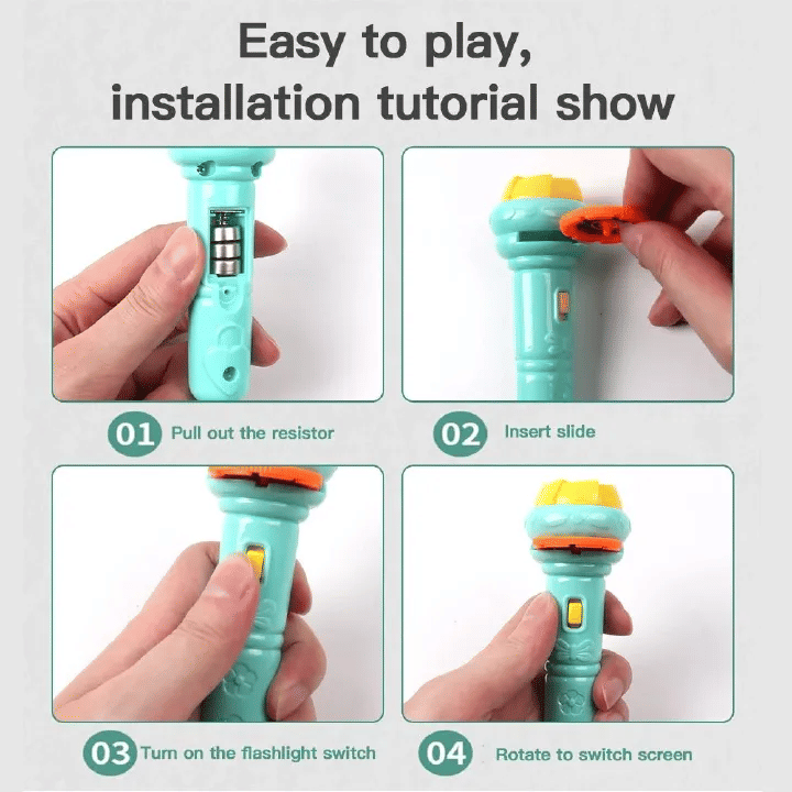 Generic Cartoon Projection Flashlight 80 Patterns Kids Projector Toy