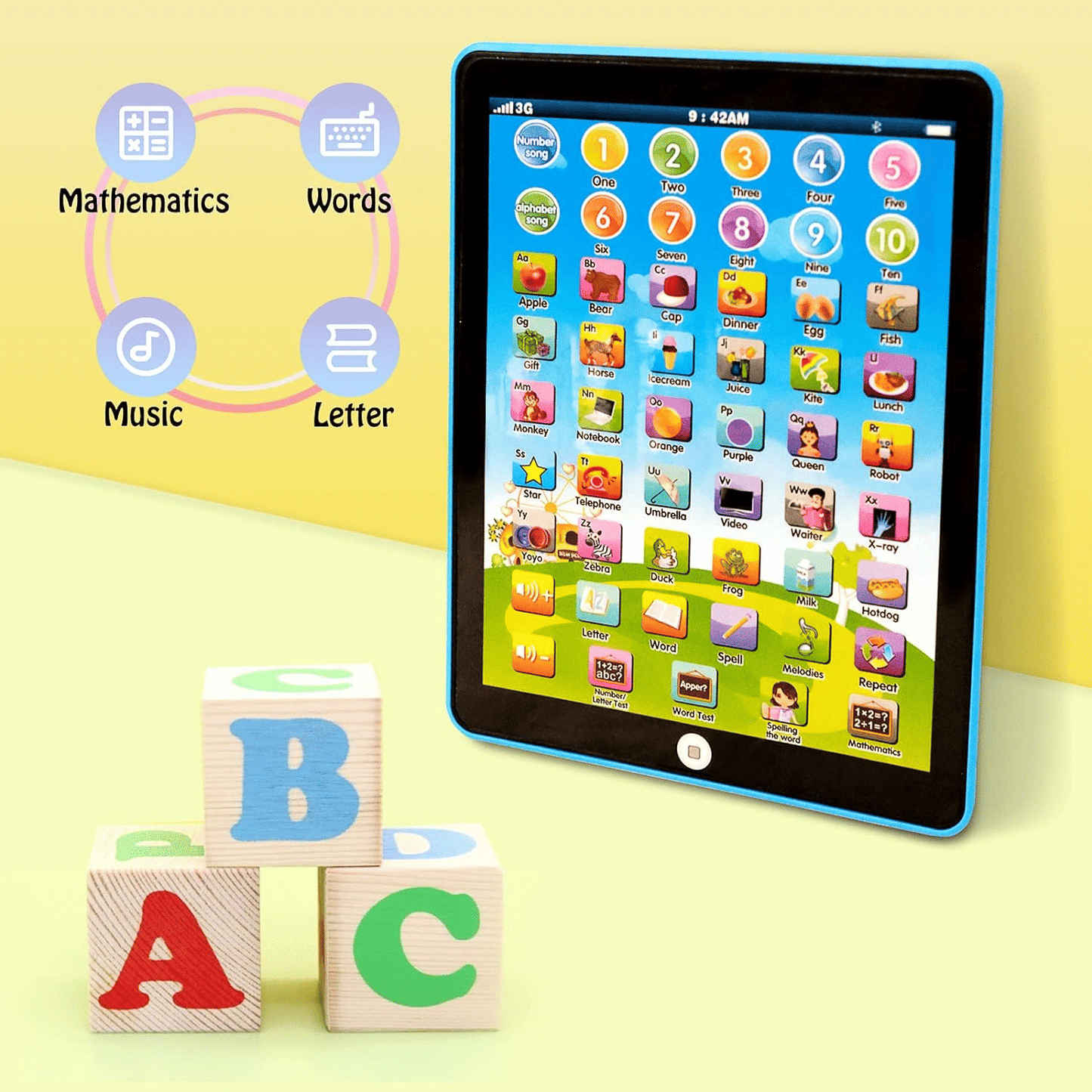 Generic Interactive Electronic Kids Learning Tablet Blue