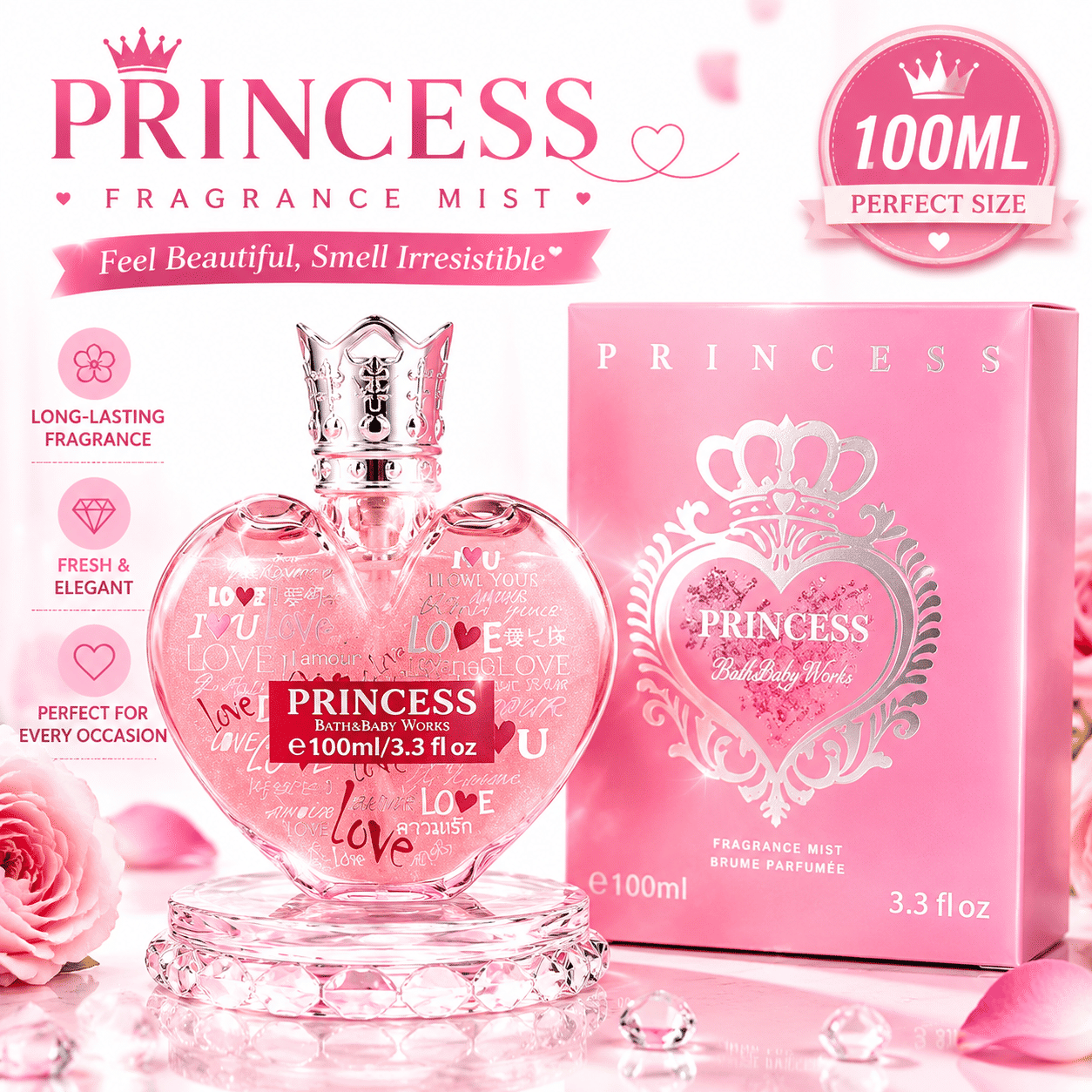 Luxury 100ml Eau De Toilette for Women Floral Scent