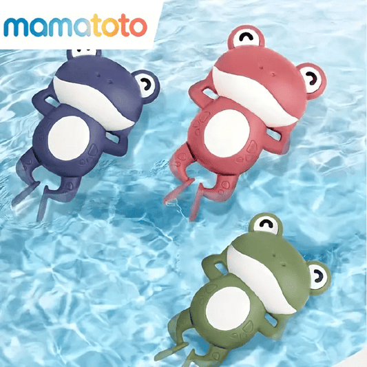 Classic Wind-Up Frog Bath Toy for Kids Non-Toxic Plastic