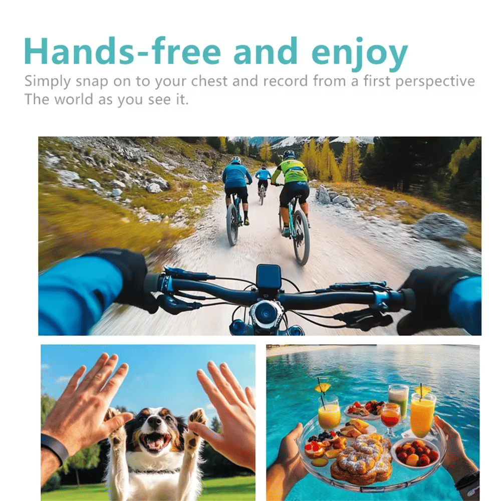Mini 2.7K Thumb Action Camera 1080P Pocket Sport Cam Black