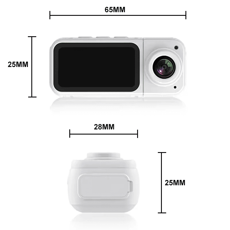 Mini 2.7K Thumb Action Camera 1080P Pocket Sport Cam Black