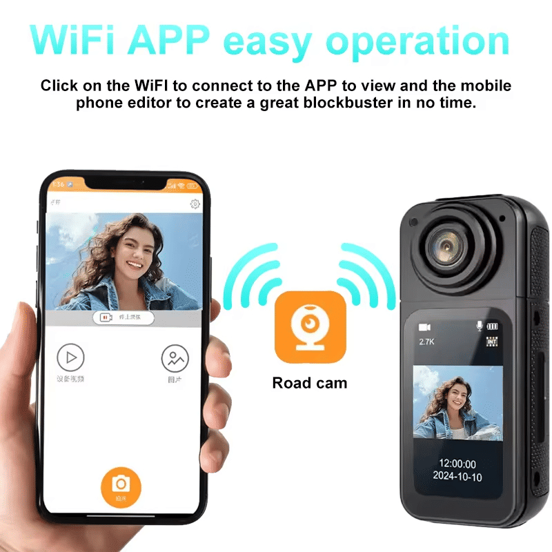 Mini 2.7K Thumb Action Camera 1080P Pocket Sport Cam Black