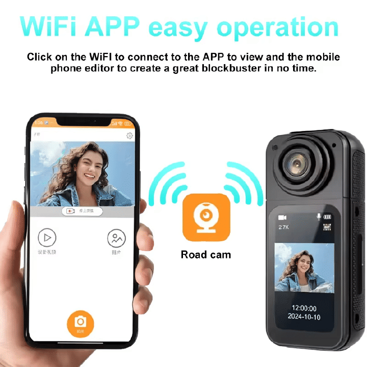 Mini 2.7K Thumb Action Camera 1080P Pocket Sport Cam Black