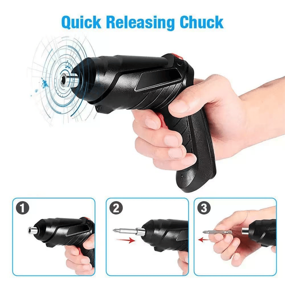 47-Piece Cordless Electric Screwdriver Set with 90-Degree Rotating Head