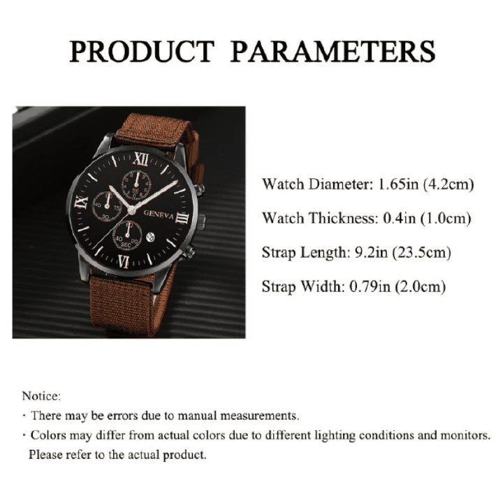 Generic 4-in-1 Men's Quartz Watch Set with 3 Bracelets Coffee