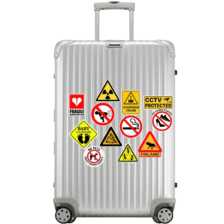 Kilimall Warning and Danger Theme Vinyl Sticker Set 50-Piece
