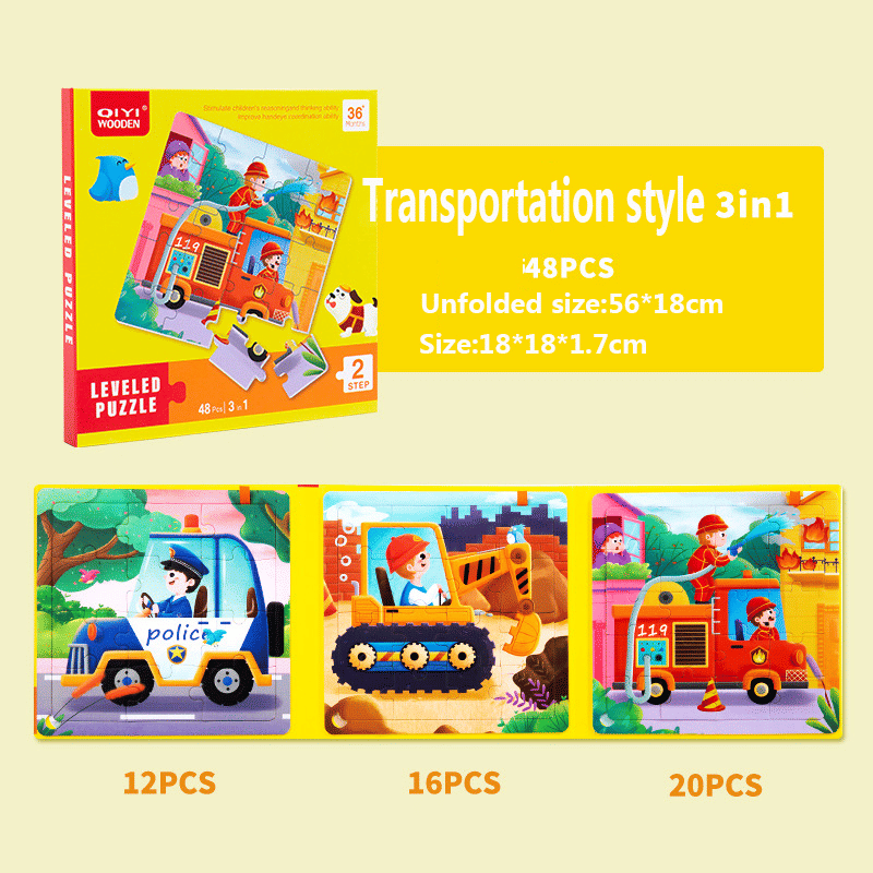 3-in-1 Kids Jigsaw Puzzle Book Developmental Toy