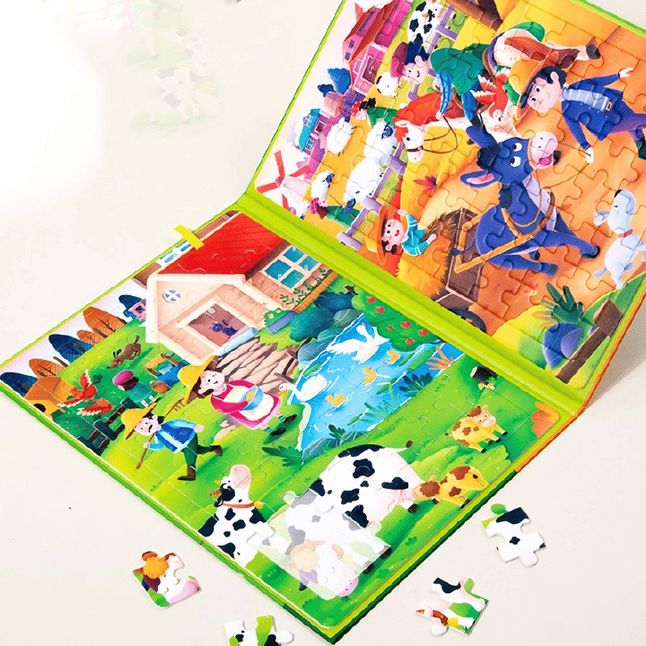 3-in-1 Kids Jigsaw Puzzle Book Developmental Toy