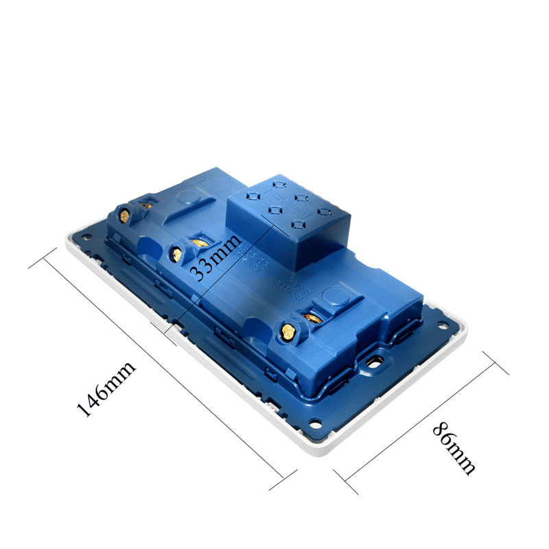 2 Gang 13A Wall Socket with Dual USB Charging Ports