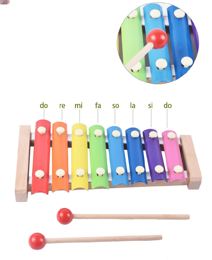 Music Box Percussion Instrument Toy Piano for Babies Rainbow