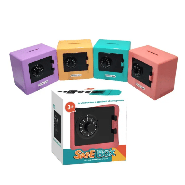 Cartoon Mini ATM Piggy Bank with Code Lock Yellow